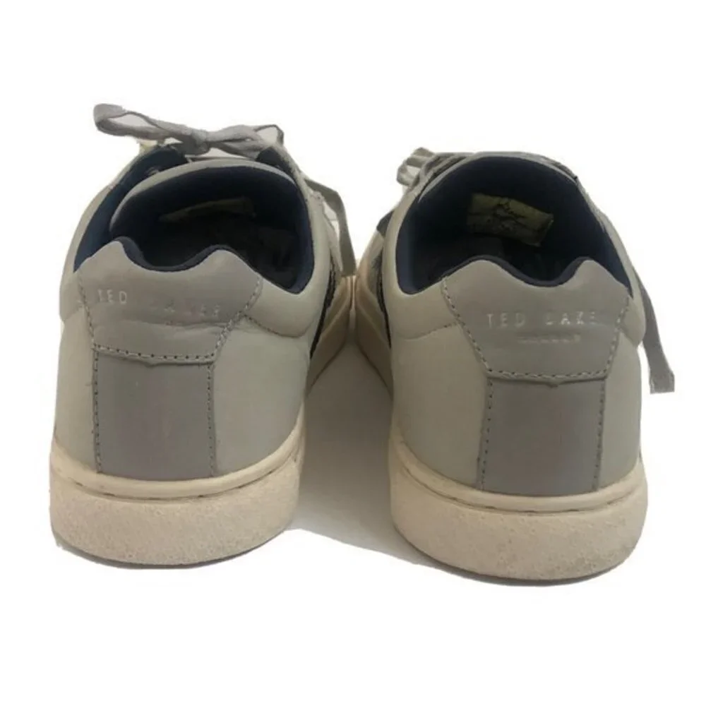 Ted Baker london Mens Leather Shoes Size 9 Light Gray Sneakers Casual.